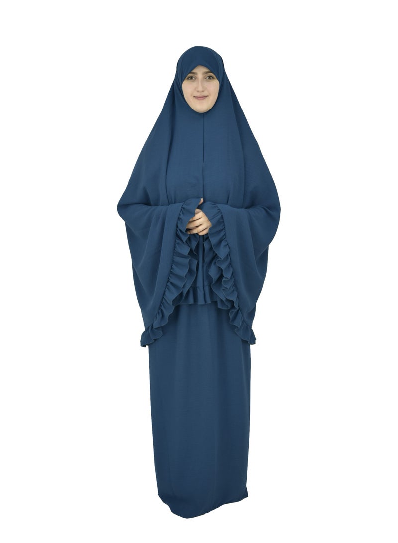  داماس كولكشن طقم صلاة للاطفال اوالامهات حجاب وتنورة - طقم ملابس الصلاة للبنات والامهات - اسدال  صلاة - لبس صلاة - لباس الصلاة - Image 4